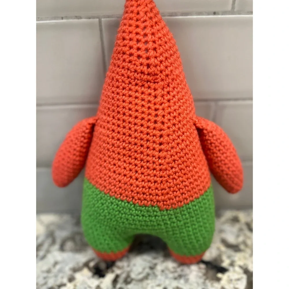 Handmade Patrick Star Plush Toy Crochet Stuffed Animal Kids Room Decor 13